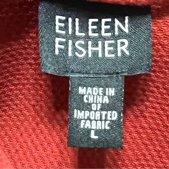 Eileen Fisher Cotton Blend Stand Collar Button Front Textured Blazer Women Large - Picture 12 of 12